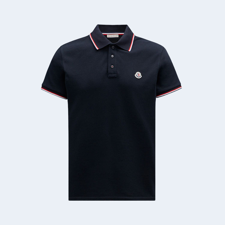 몽클레어 로고 패치 폴로셔츠 다크 블루