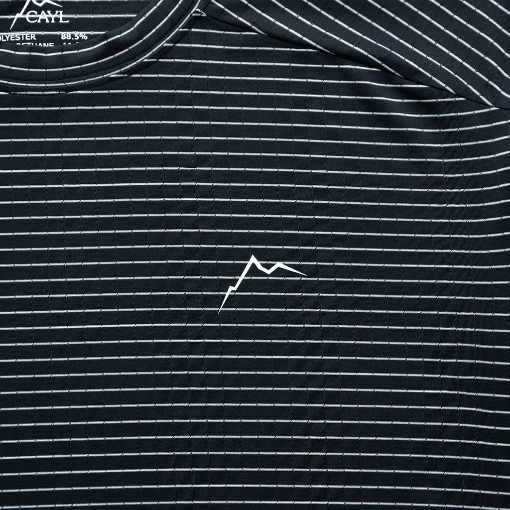 CAYL (케일) / stripe logo short sleeve / black : 굿스포츠