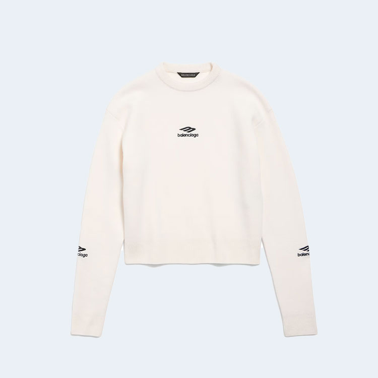 발렌시아가 스키 크루넥 화이트