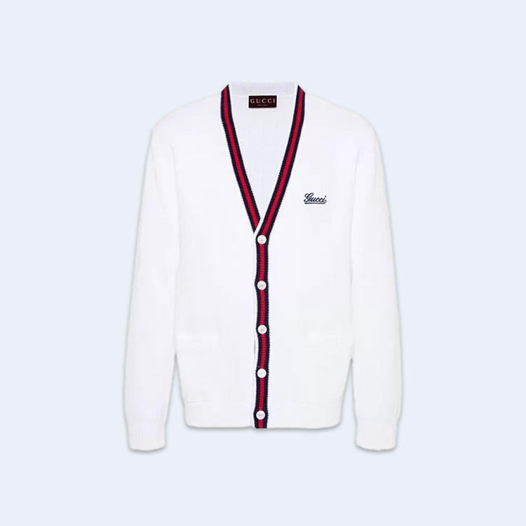 구찌 로고 엠브로이더드 가디건