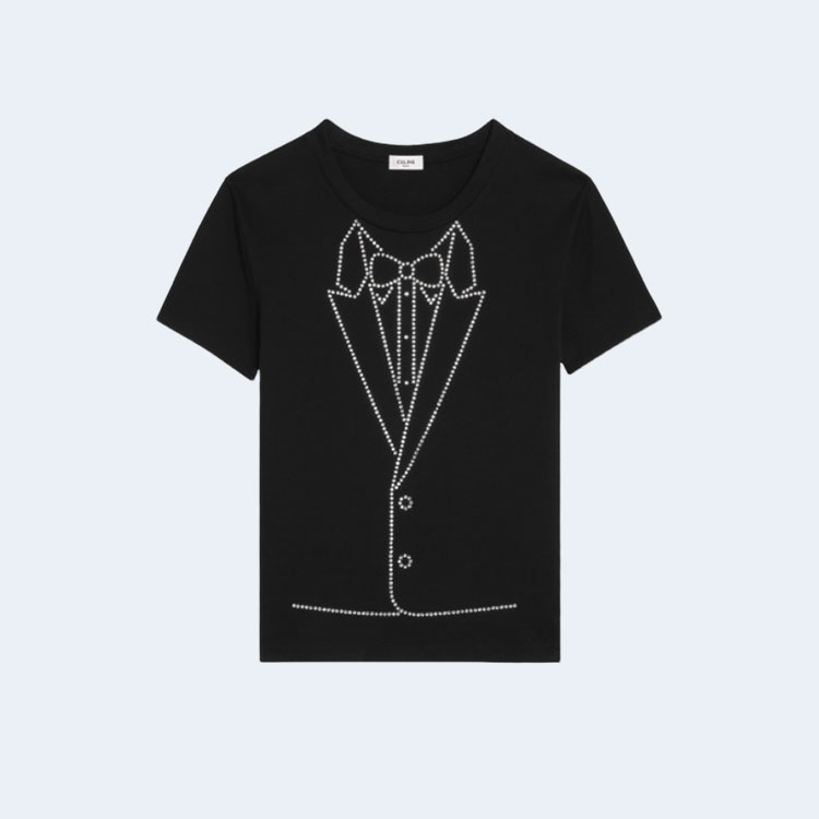 셀린느 크리스털 코튼 티셔츠