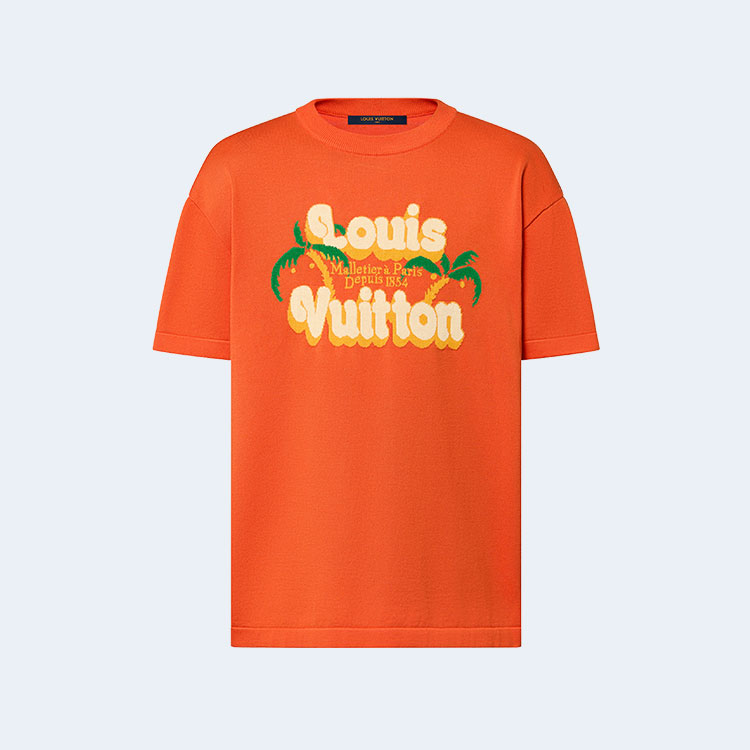 루이비통 쇼트 슬리브드 코튼 크루넥 티셔츠 1AFQR0