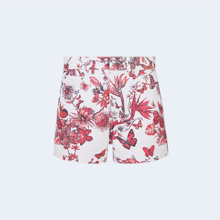 디올 레드 투알 드 주이 화이트 코튼 쇼츠