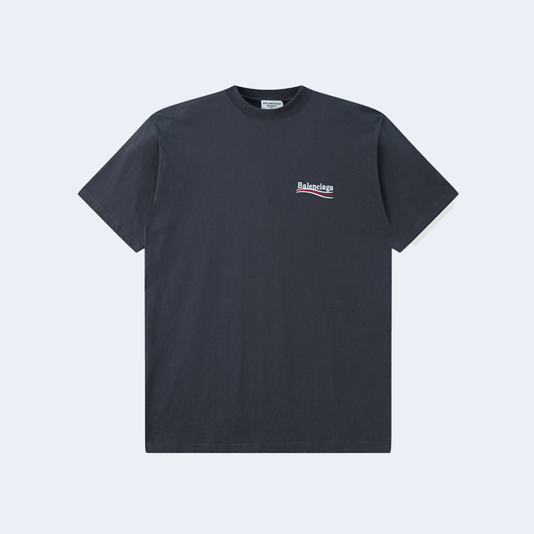 발렌시아가 웨이브 로고 오버핏 티셔츠 다크 그레이