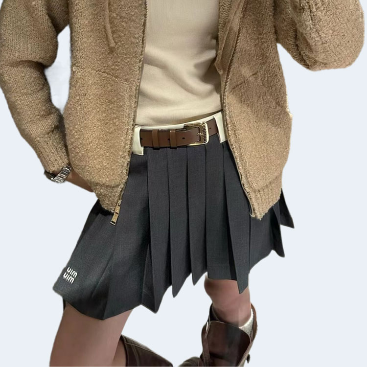 미우미우 키드 모헤어 미니 스커트 (2color)