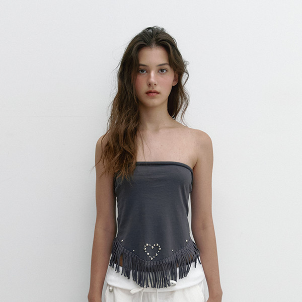 【ASURA】25SS★ TASSEL STUD SCARF & TOP TASSEL STUD SCARF (CHARCOAL) (7.16 PRE-ORDER DELIVERY) : ASURA