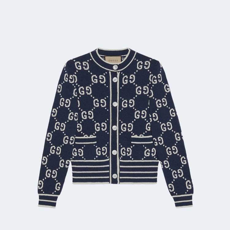 구찌 GG 코튼 자카드 가디건
