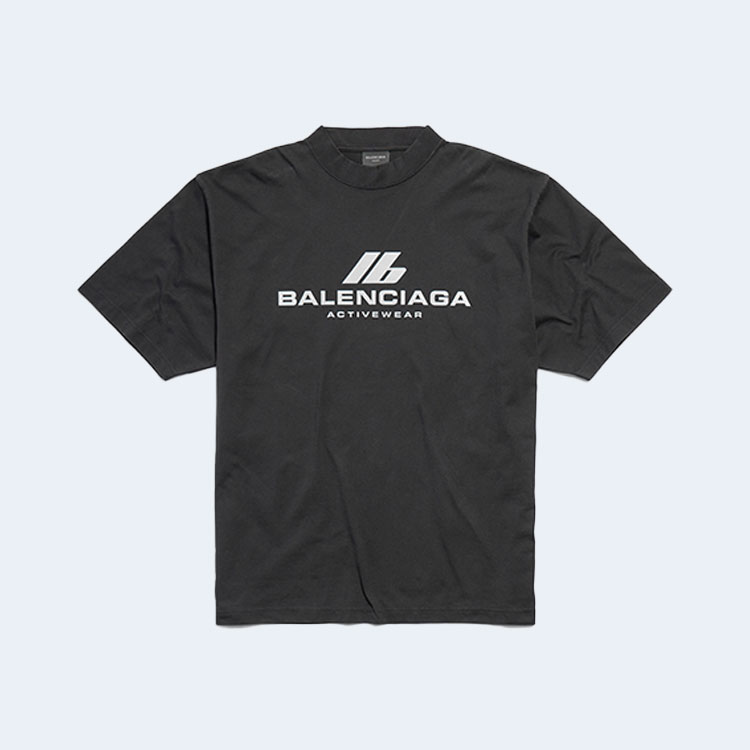 발렌시아가 액티브웨어 미디엄 핏 티셔츠 블랙