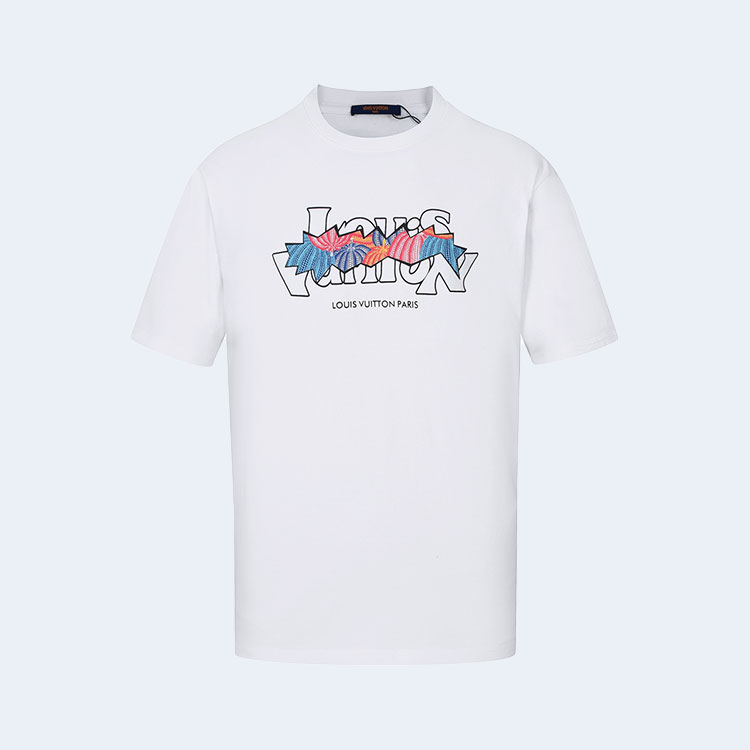 루이비통 쿠사마 야요이 라운드 넥 티셔츠 화이트