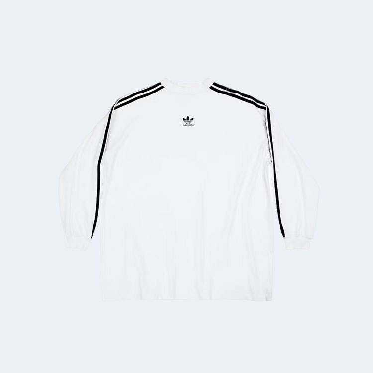 발렌시아가 x 아디다스 롱 슬리브 티셔츠 화이트