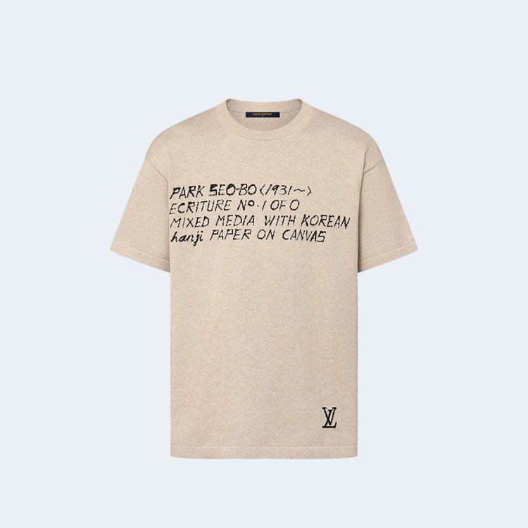 루이비통 LV x 박서보 쇼트 슬리브드 코튼 크루넥 1AFXYN