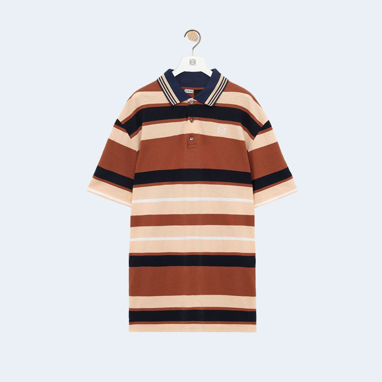 로에베 실크 폴로 스웨터 브라운