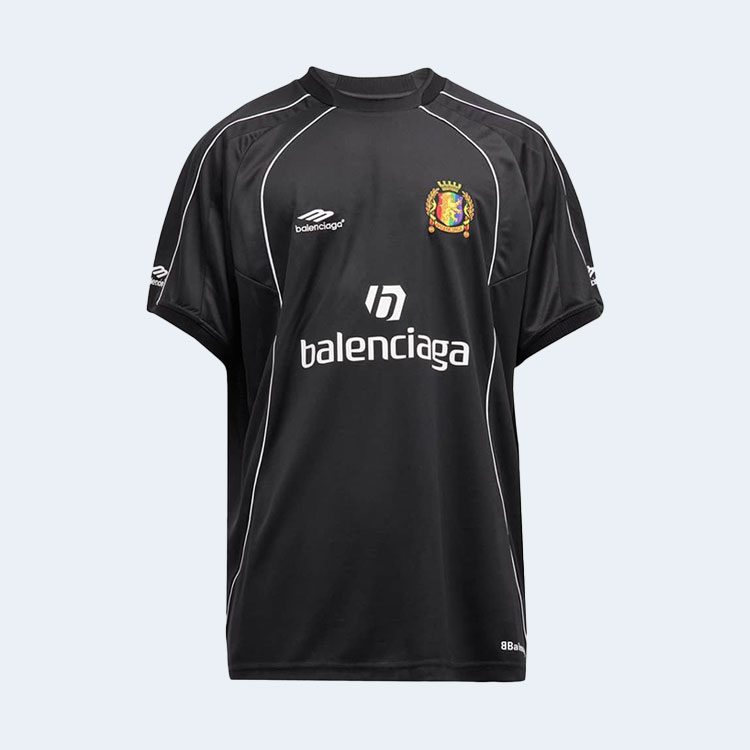 발렌시아가 오버사이즈 사커 티셔츠 블랙