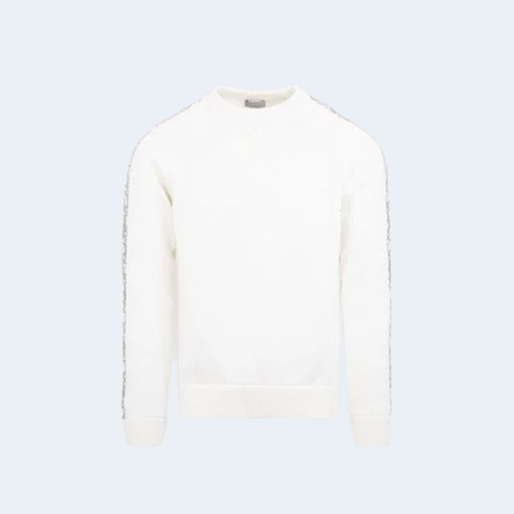 디올 오블리크 인서트 스웨터 화이트