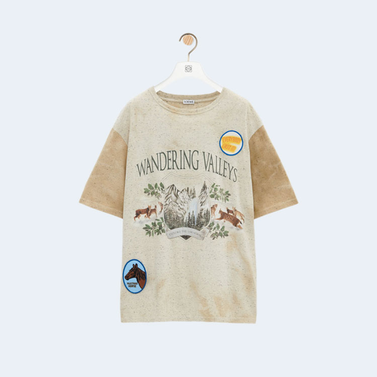 로에베 라이트 오트 멜란지 루즈 핏 티셔츠