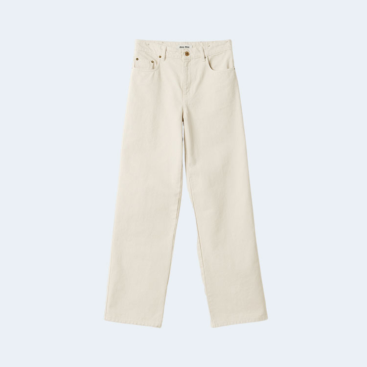 미우미우 5포켓 에크루 데님 진