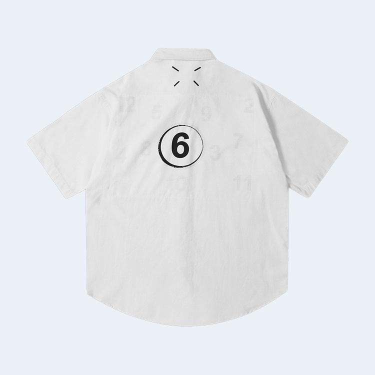 메종 마르지엘라 홀 워싱 포켓 셔츠 화이트