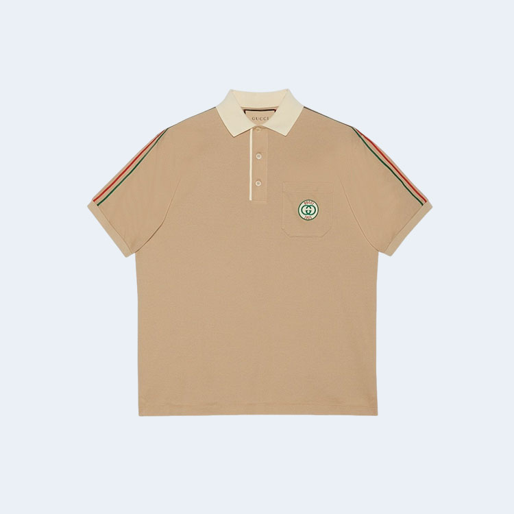 구찌 스트레치 코튼 피케 폴로 셔츠