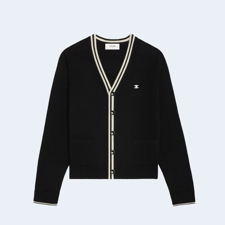 셀린느 트리옹프 가디건 블랙
