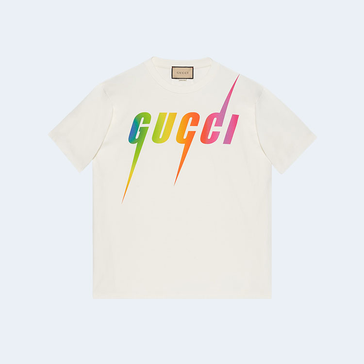 구찌 블레이드 프린트 코튼 티셔츠 화이트