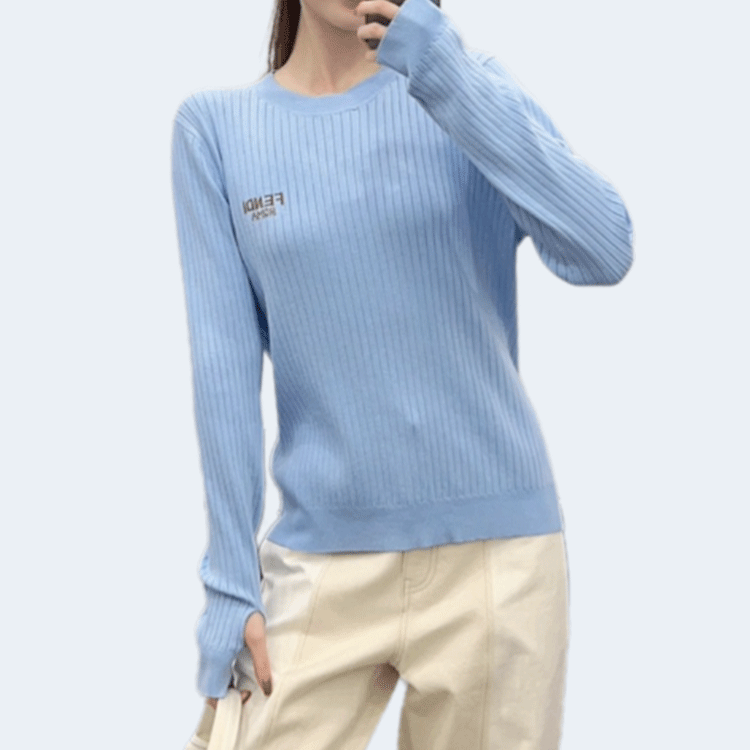 펜디 골지 니트 스카이