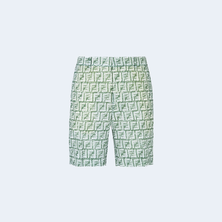 펜디 그린 FF 린넨 쇼트 버뮤다 팬츠