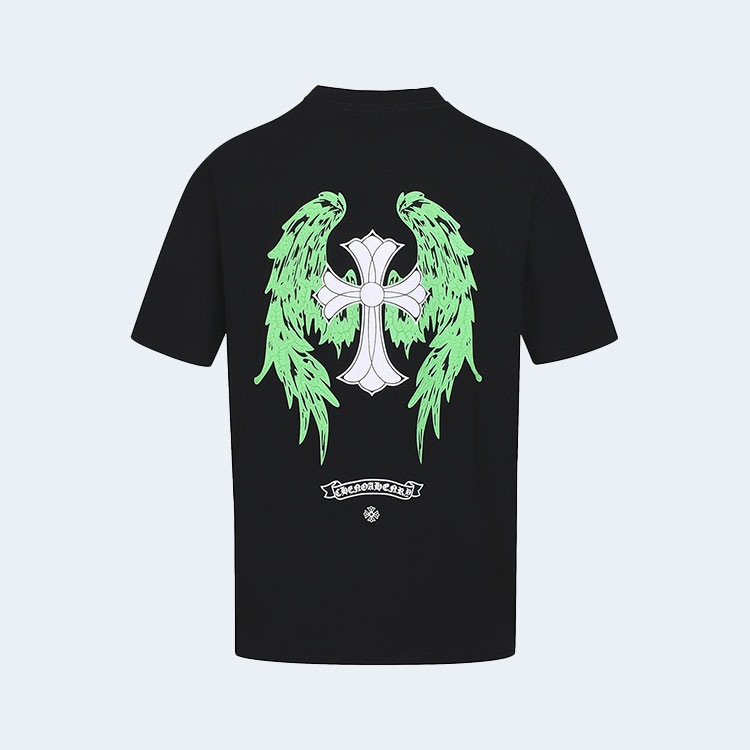 크롬하츠 스프레이드 자수 블랙 티셔츠