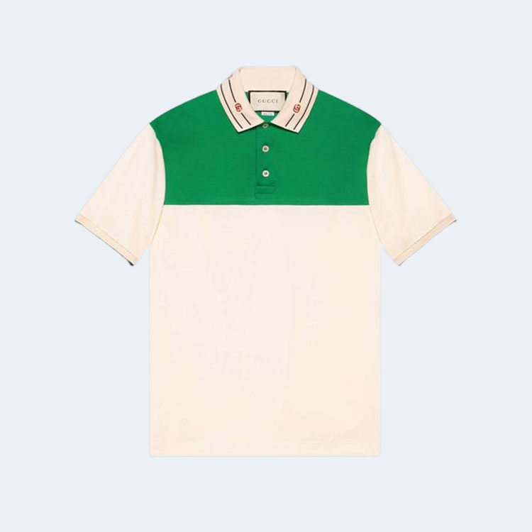 구찌 코튼 엠브로이더리 칼라 폴로 셔츠