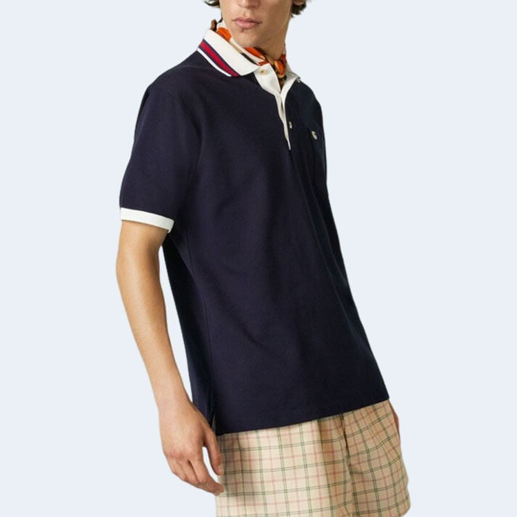 구찌 엔 코튼 로고 블레이드 폴로 셔츠