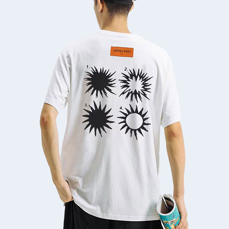 루이비통 엠브로이더리 썬 로고 티셔츠 화이트