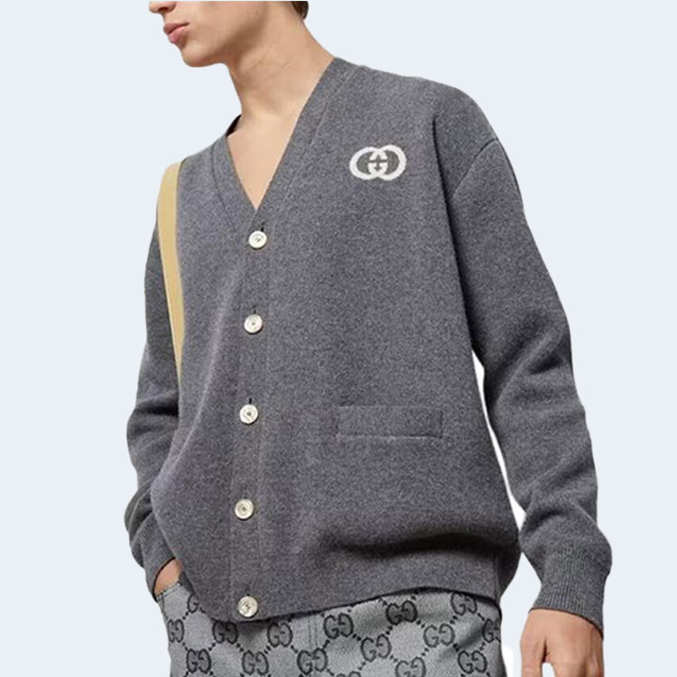 구찌 니트 울 가디건 그레이