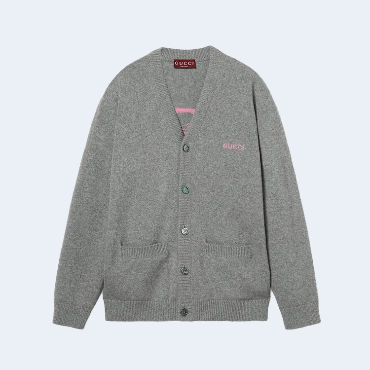 구찌 인타르시아 울&캐시미어 블렌드 가디건