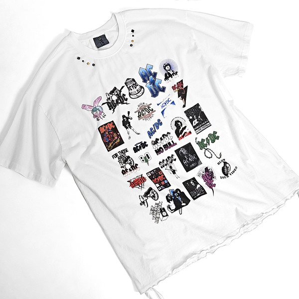 ACDC VISION2 western rivet tshirts (white) : GAKIHARA 가키하라