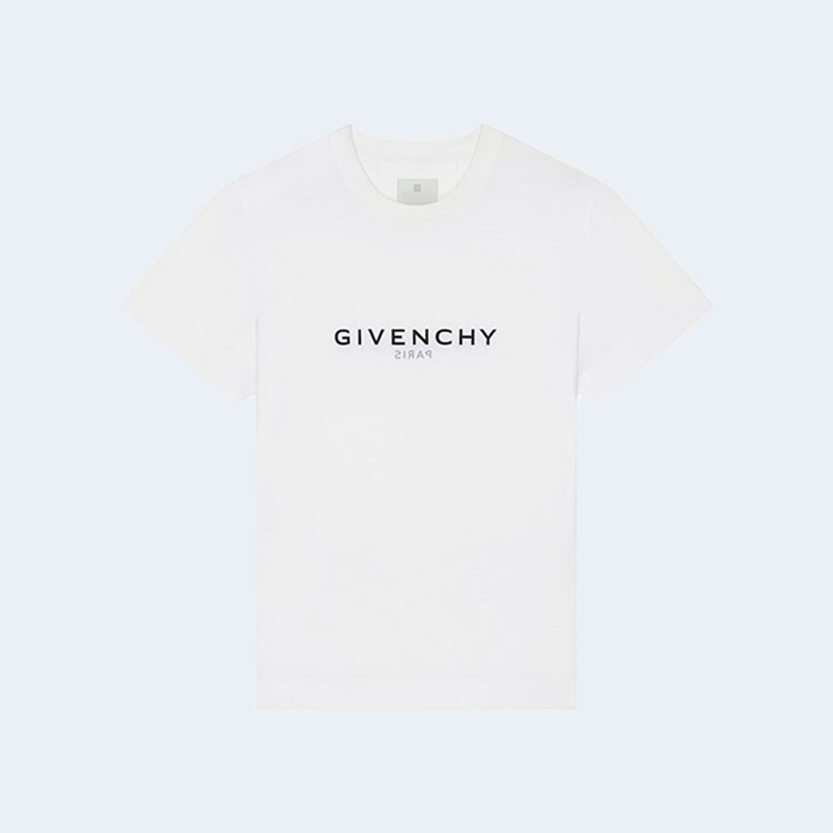 지방시 리버스 타로 프린트 코튼 티셔츠 화이트