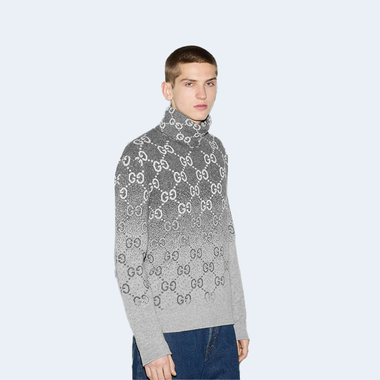 구찌 GG 그라데이션 울 자카드 스웨터 그레이