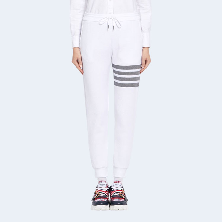 톰브라운 화이트 와플 스웨트 팬츠