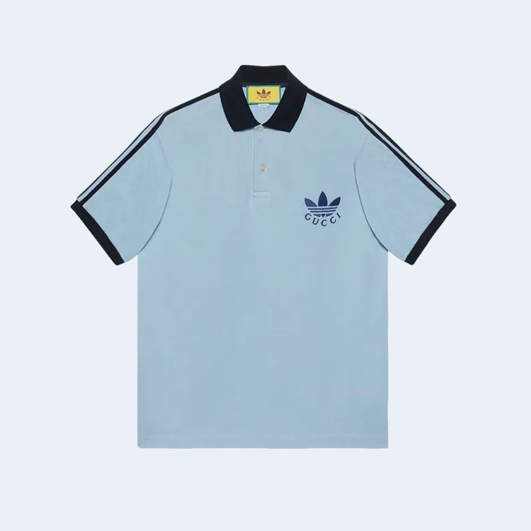 구찌 x 아디다스 폴로 셔츠 블루