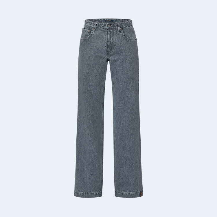 루이비통 워시드 데님 와이드 레그 진