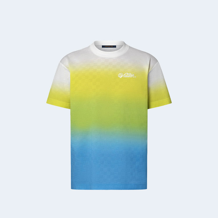 루이비통 다미에 그라디언트 자카드 코튼 티셔츠