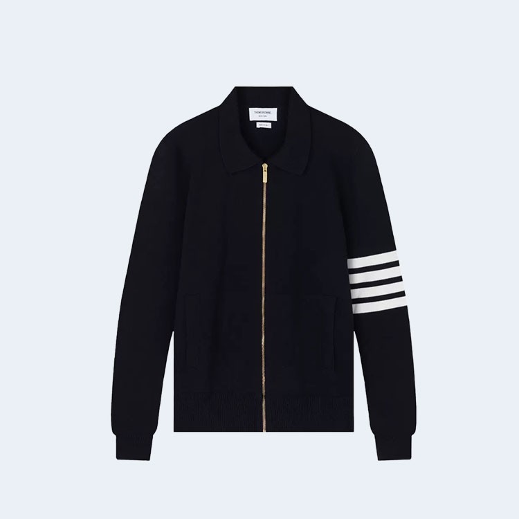 톰브라운 4-바 스트라이프 집업 스웨터