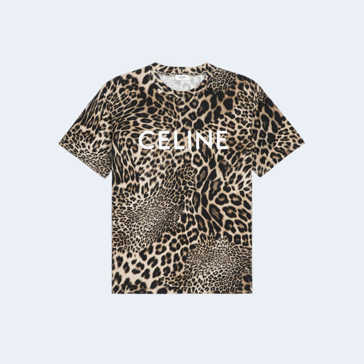 셀린느 레오파드 프린트 티셔츠