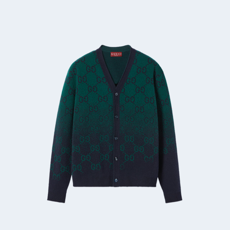 구찌 GG 그라데이션 울 자카드 가디건