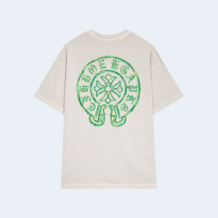 크롬하츠 크로스 프린트 워싱 티셔츠