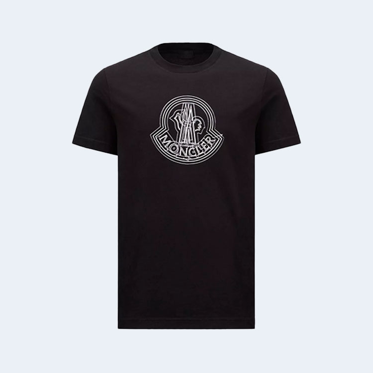 몽클레어 로고 모티브 티셔츠 블랙