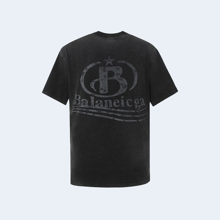 발렌시아가 클래식 오스 로고 티셔츠 블랙