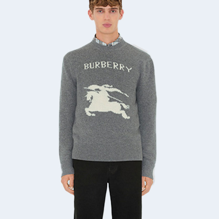 버버리 EKD 울 캐시미어 스웨터 그레이
