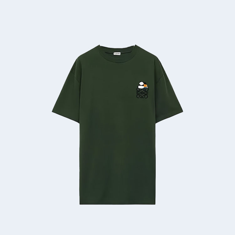 로에베 코튼 릴랙스 핏 티셔츠 카키