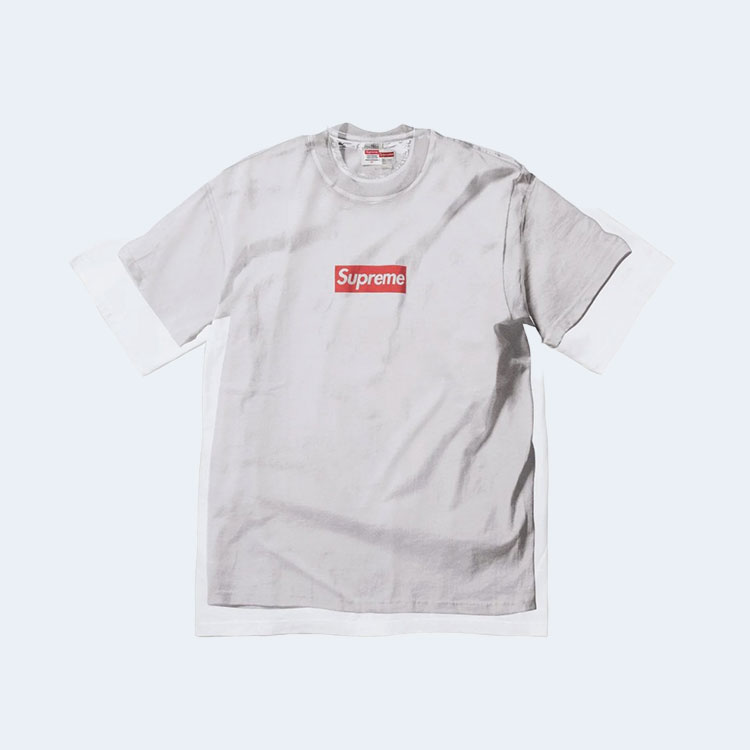 슈프림 x MM6 메종 마르지엘라 박스 로고 티셔츠 화이트