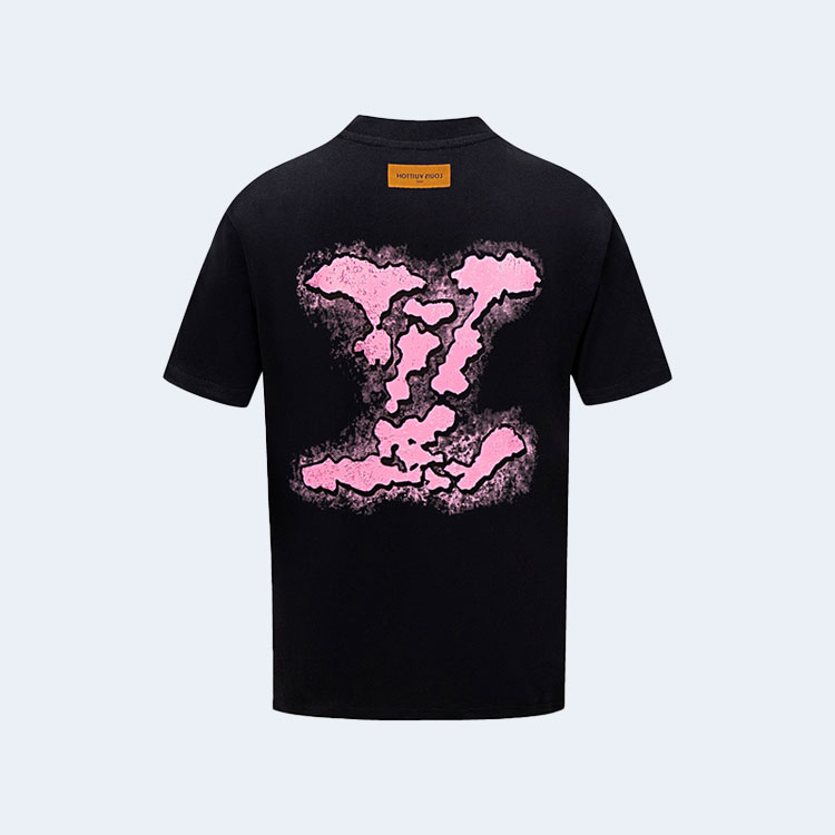 루이비통 클라우드 자카드 티셔츠 블랙