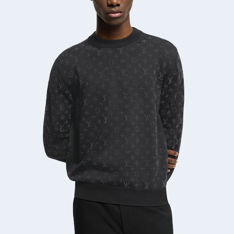루이비통 모노그램 엠벨리시드 울 이브닝 크루넥 스웨터